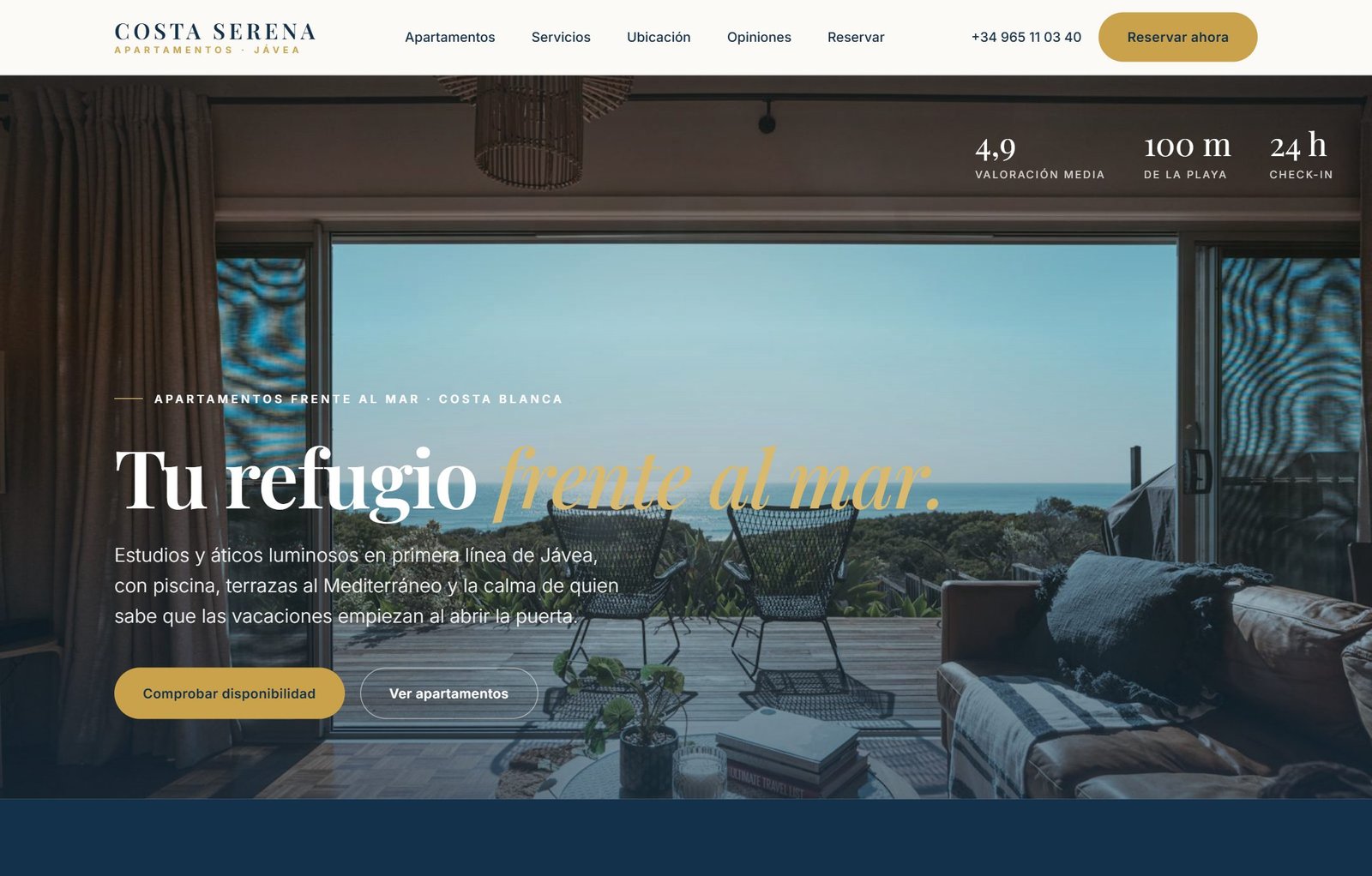 Web de apartamentos turísticos Costa Serena