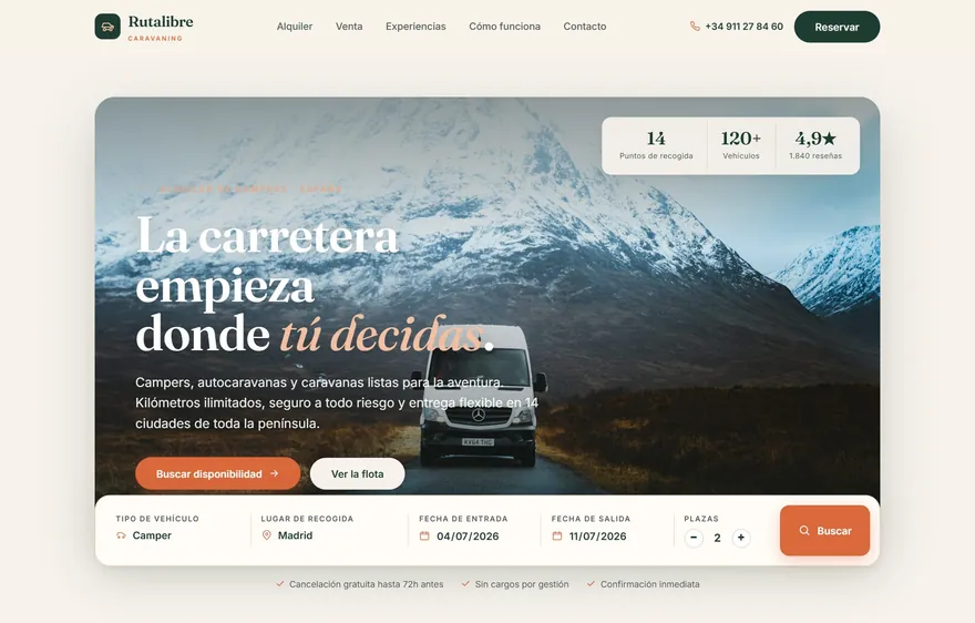 Web de caravaning Rutalibre